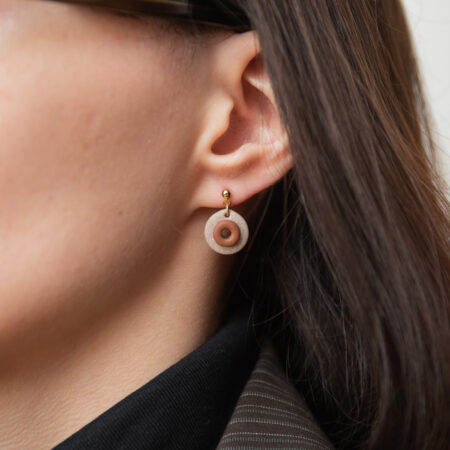 Handmade Jewelry Maleni Atelier Earrings Cinnamon Mini Double Circle Gold Pins