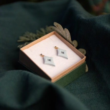 Handmade Jewelry Maleni Atelier Blue spark earrings with cinnamon