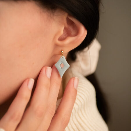 Handmade Jewelry Maleni Atelier Blue spark earrings with cinnamon