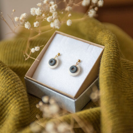 Handmade Jewelry Maleni Atelier Double circle earrings with nutmeg