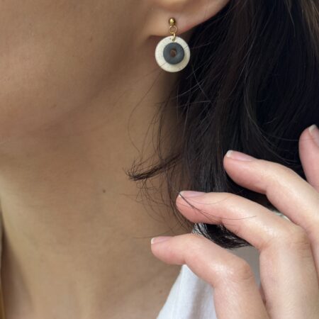 Handmade Jewelry Maleni Atelier Double circle earrings with nutmeg