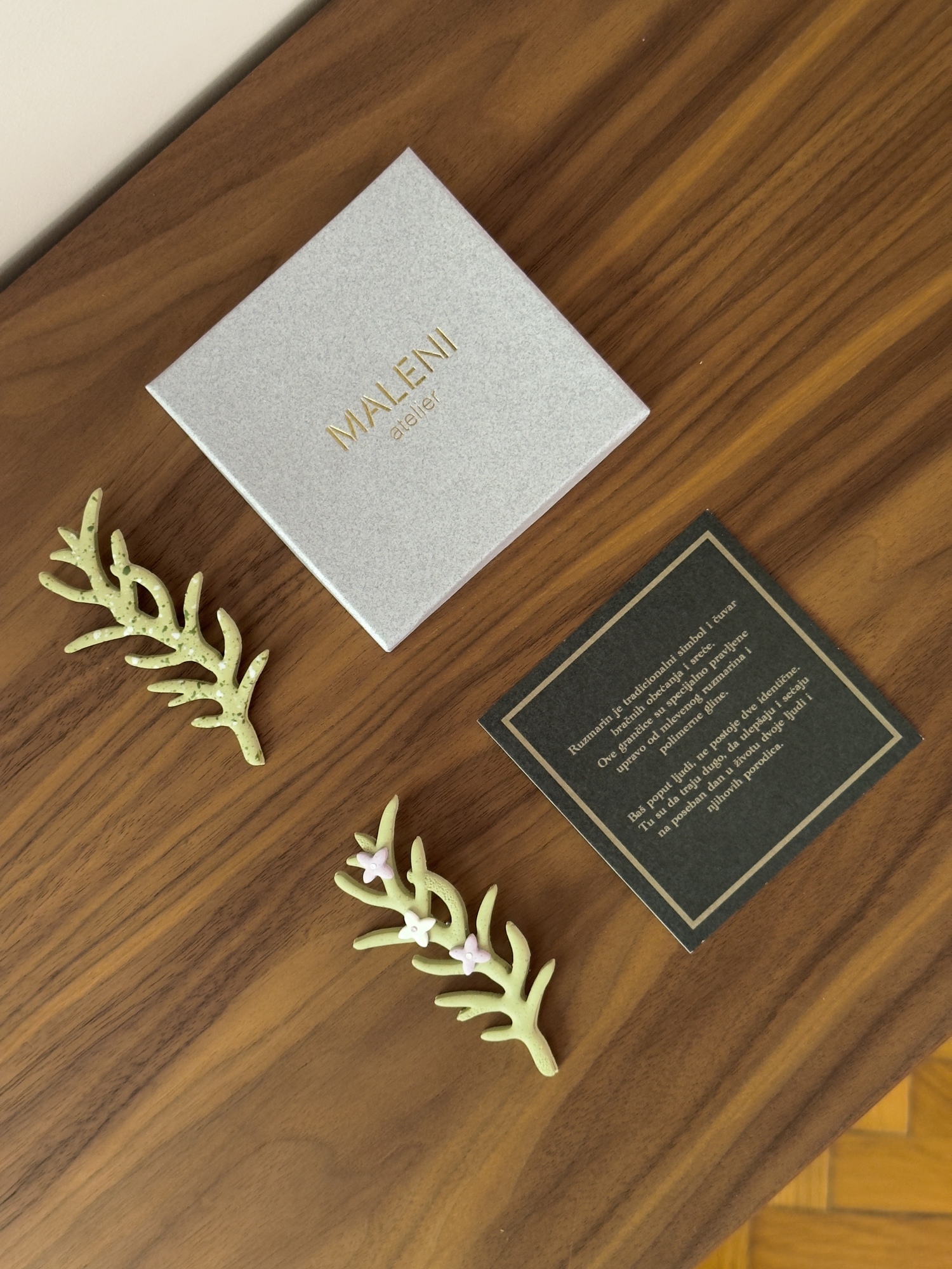 Handmade Jewelry Maleni Atelier Rosemary Wedding brooch