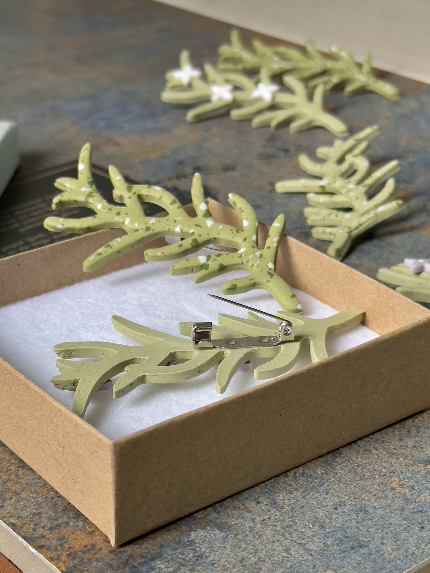 Handmade Jewelry Maleni Atelier Rosemary Wedding brooch